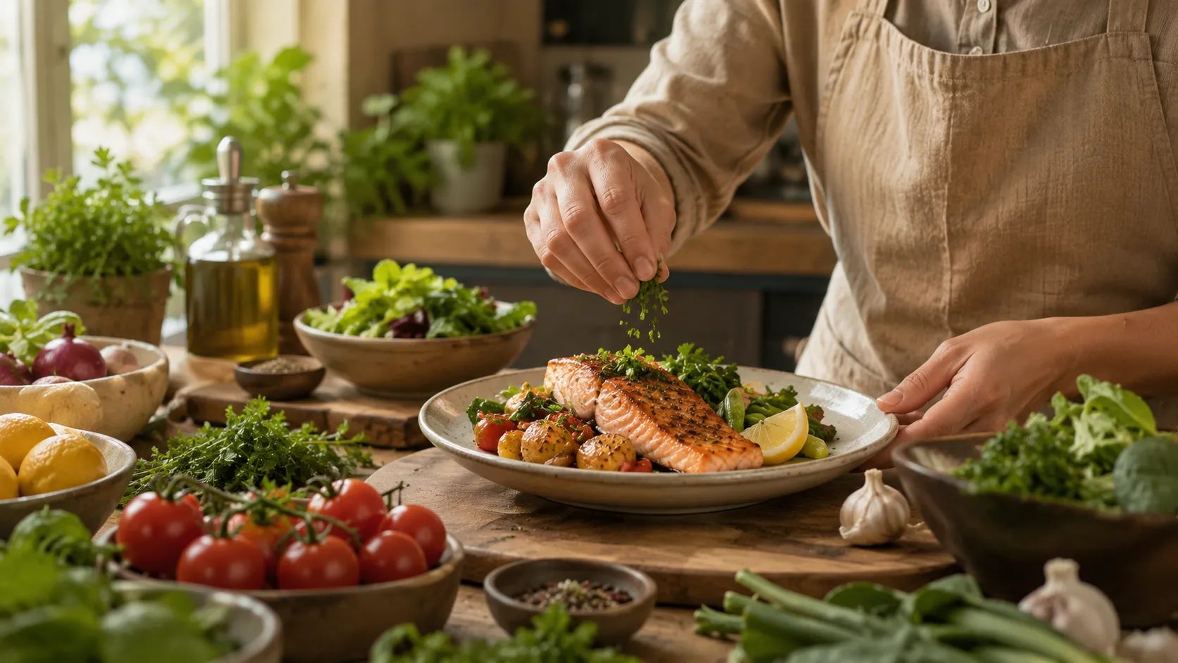 Noonplate team preparing fresh meals in the kitchen